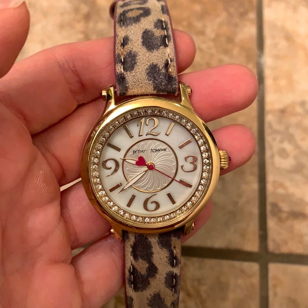 Betsey Johnson Gold Leopard Wrist Watch